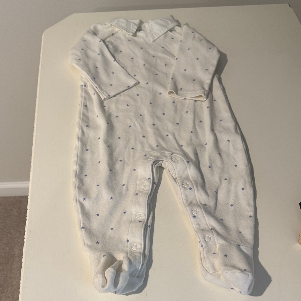 White and Blue Star Baby One Piece